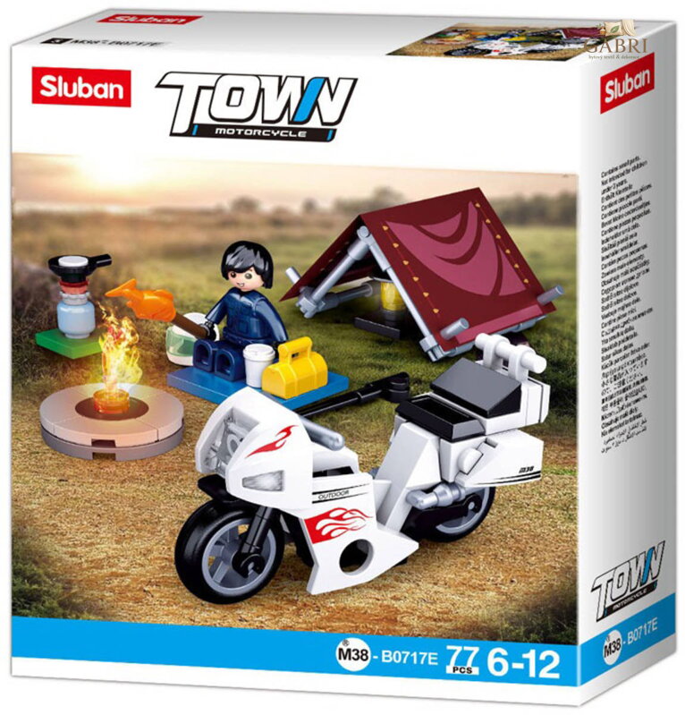 SLUBAN Town Motorkář v kempu 77 dílků + 1 figurka STAVEBNICE