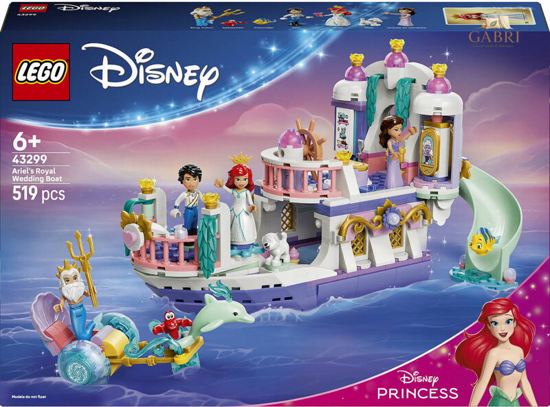 LEGO DISNEY Arielina loď a královská svatba 43299 STAVEBNICE