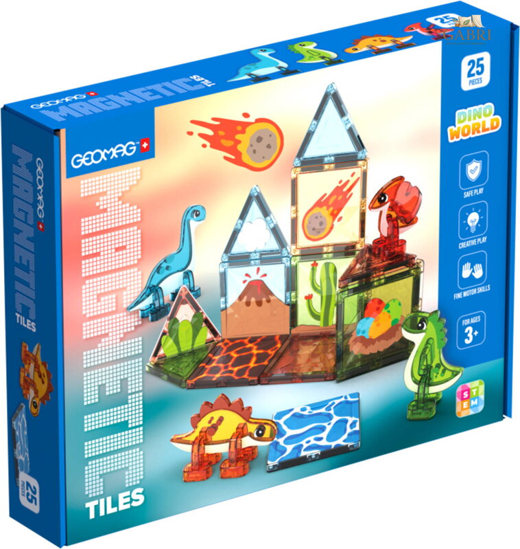 GEOMAG Magnetic Tiles Dino 25 dílků magnetická STAVEBNICE