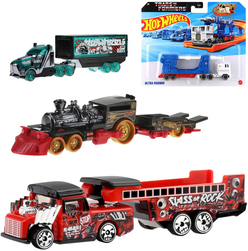 MATTEL HOT WHEELS Track Fleet vozidlo s přívěsem různé druhy kov