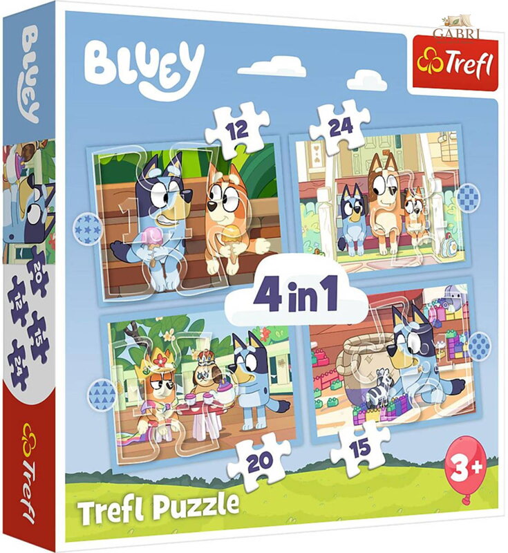 TREFL PUZZLE 4v1 Bluey a jeho svět 29x21cm skládačka 71 dílků
