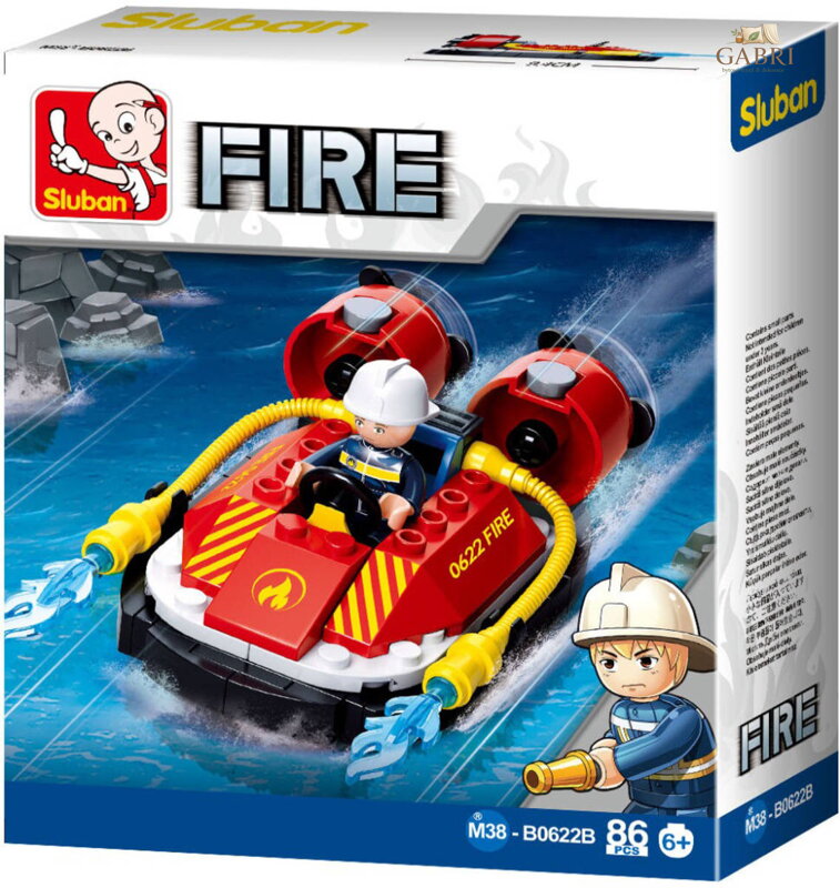 SLUBAN Fire Hasičské vznášedlo 86 dílků + 1 figurka STAVEBNICE