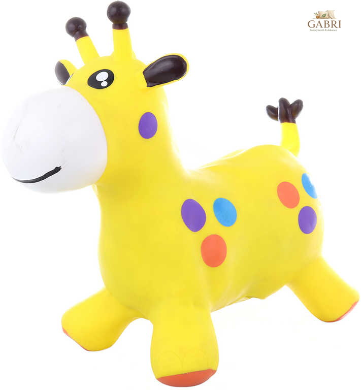 Baby hopsadlo Žirafa 52x44x26cm skákací zvířátko set s pumpičkou guma