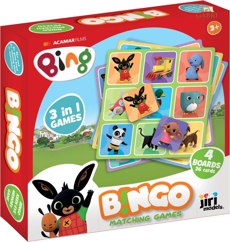 JIRI MODELS HRA Bingo králíček Bing 3v1 *SPOLEČENSKÉ HRY*
