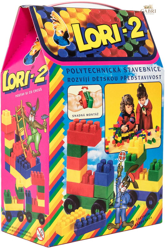 LORI 002 Stavebnice polytechnická 2 barevné kostky set 35ks v krabici