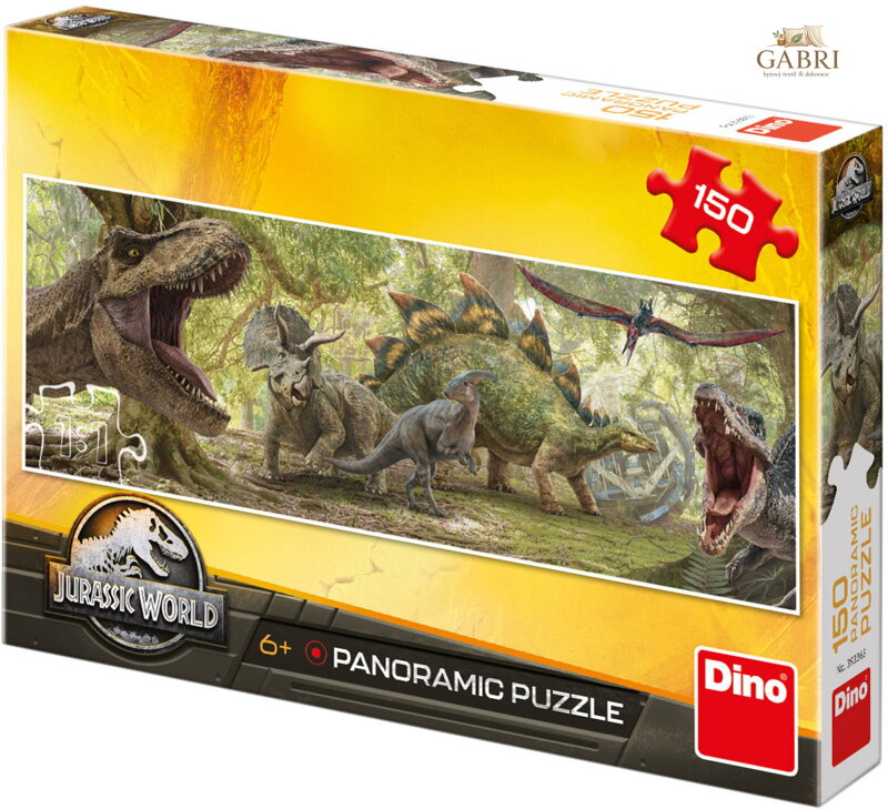 DINO Puzzle panoramatické 150 dílků Jurský Svět 66x23cm skládačka