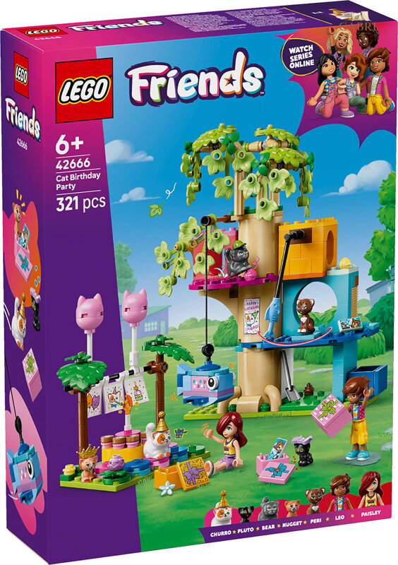 LEGO FRIENDS Kočičí oslava a dům na stromě 42666 STAVEBNICE