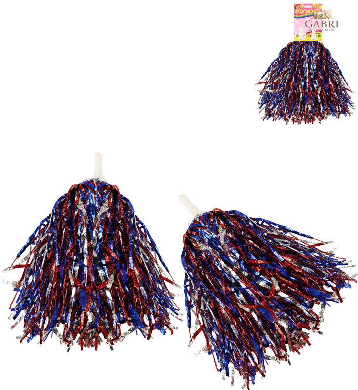 Mávátko party pom pom (pompon) třásně trikolora set 2ks na fandění