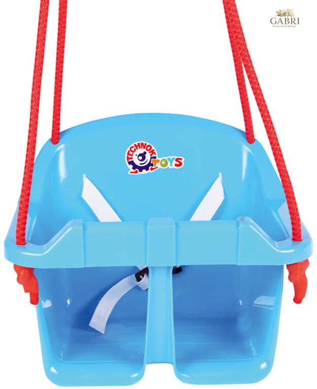 Houpačka baby plastová Modrá se zábranou skořepina závěsná