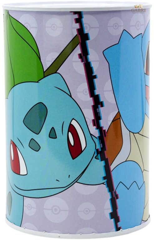 Pokladnička válec Pokémon 10x15cm dětská kasička kovová