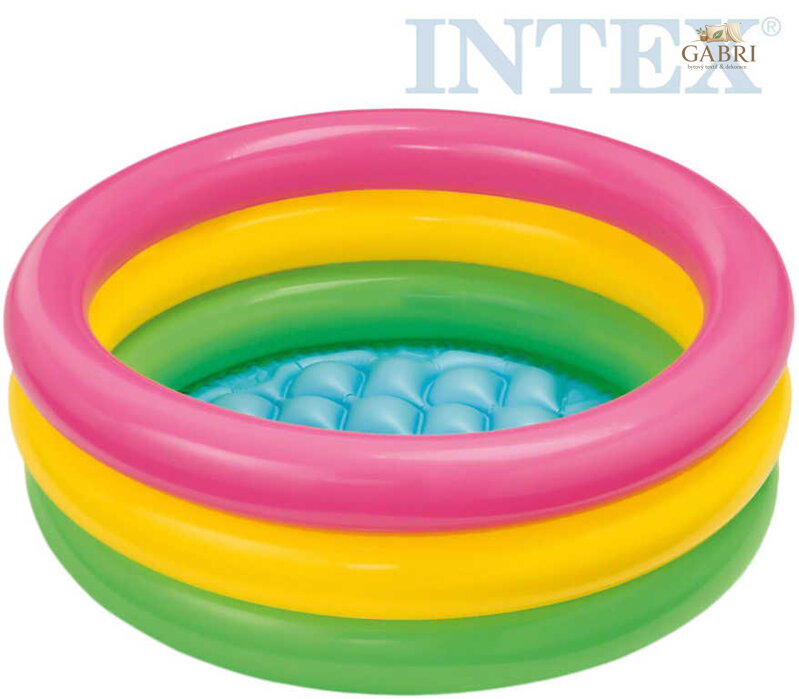 INTEX Bazének dětský nafukovací tříbarevný 61x22cm kulatý 57107