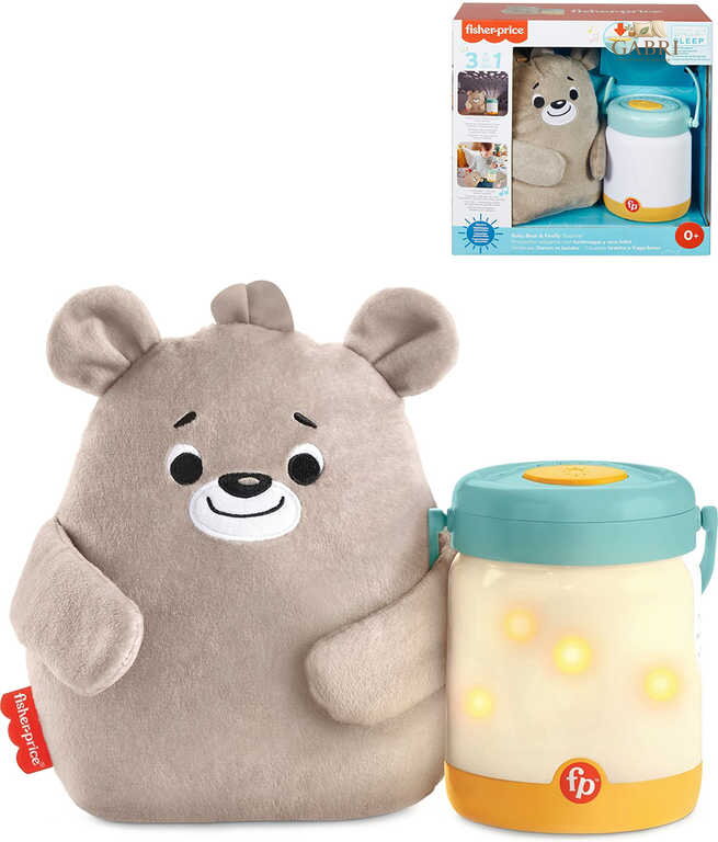 FISHER PRICE Baby usínáček s medvídkem a světluškami 3v1 na baterie Světlo Zvuk