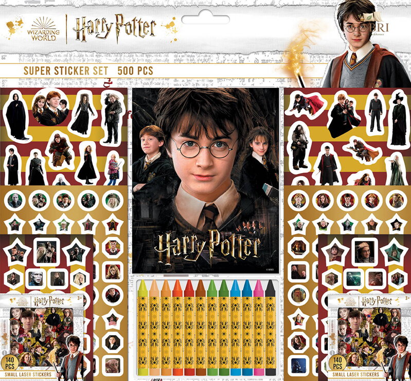 JIRI MODELS Samolepkový set s omalovánkami a voskovkami Harry Potter