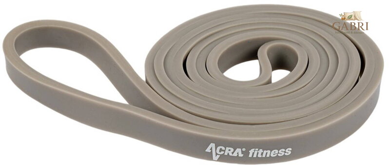 ACRA Posilovací fitness odporová guma 13mm světle šedá