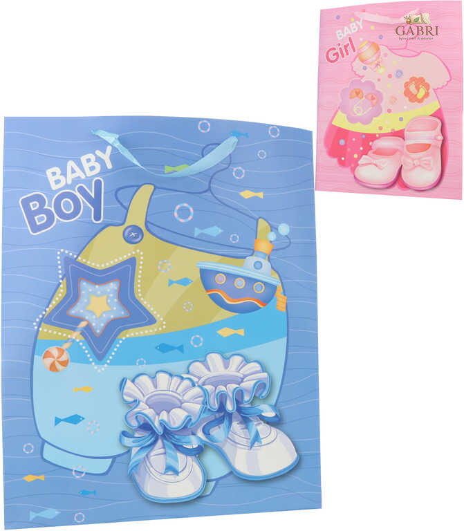 Taška dětská dárková velká 43x55cm baby motiv 2 druhy