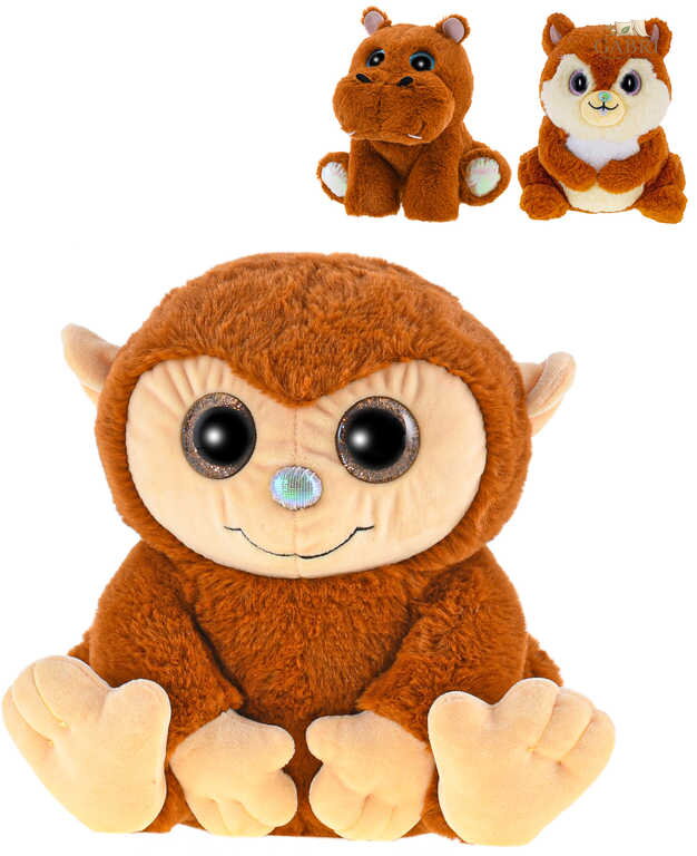 PLYŠ Zvířátko safari sedící vonící 18-19cm karamel 3 druhy *PLYŠOVÉ HRAČKY*