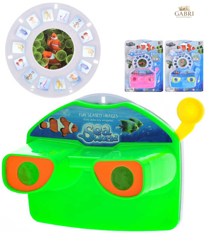 Foťák s promítáním zvířátka mořský svět set se 2 stereo kotoučky plast 3 barvy