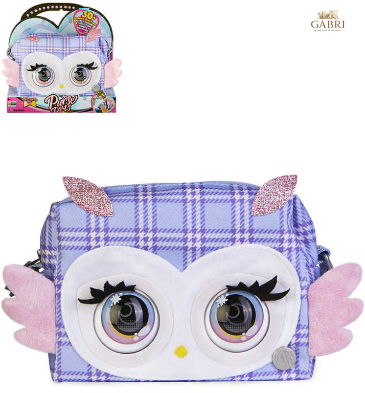 SPIN MASTER Purse Pets Kabelka interaktivní sovička mrkací na baterie Zvuk PLYŠ