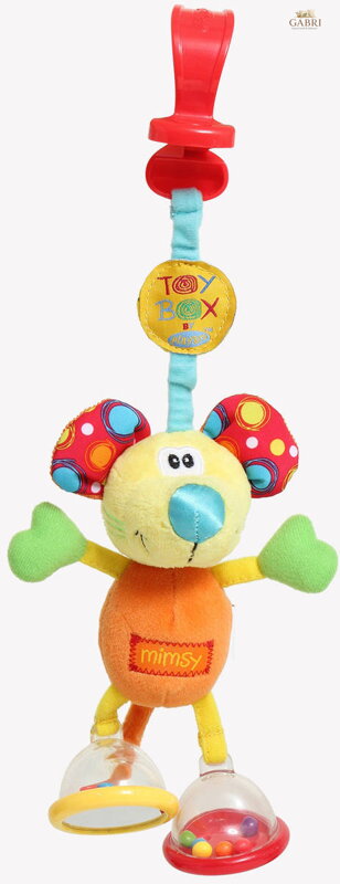 PLAYGRO PLYŠ Baby myška závěsná chrastící s klipem pro miminko