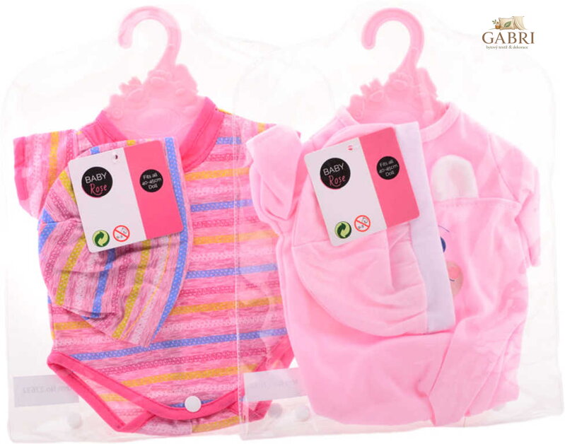 Obleček pro panenku miminko 40-45cm set dupačky/body s čepičkou