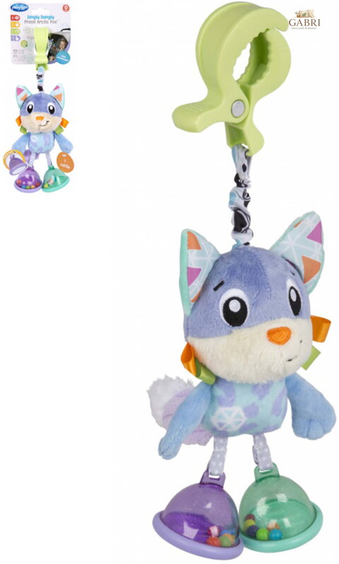 PLAYGRO Baby liška závěsná textilní s aktivitami s klipem pro miminko