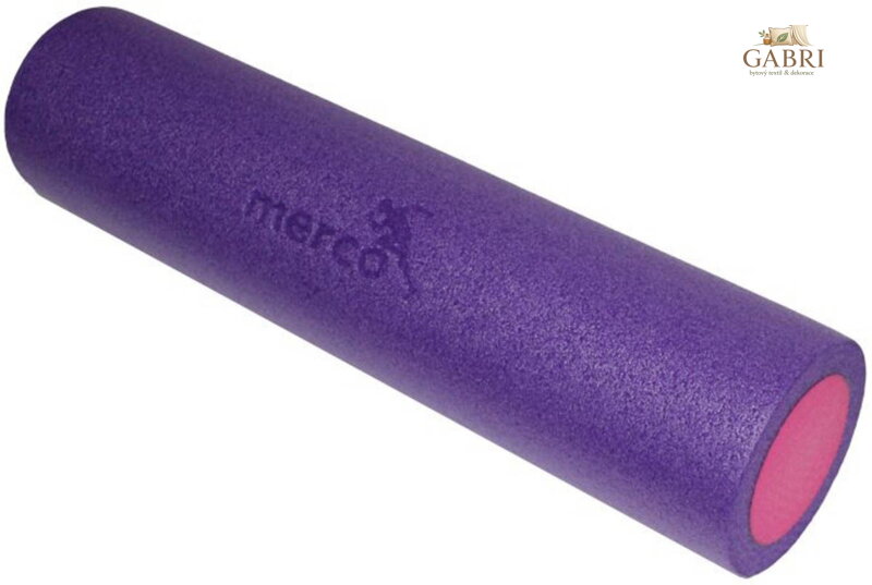 MERCO Válec masážní 90x15cm fitness roller pěnový fialovo-růžový