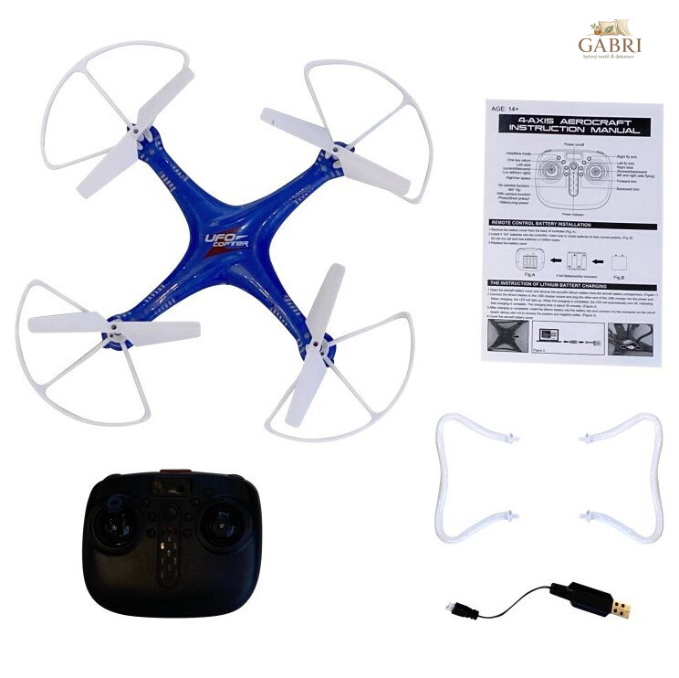 RC Dron Pioneer 360° na vysílačku 2,4GHz na baterie Světlo LED USB 3 barvy