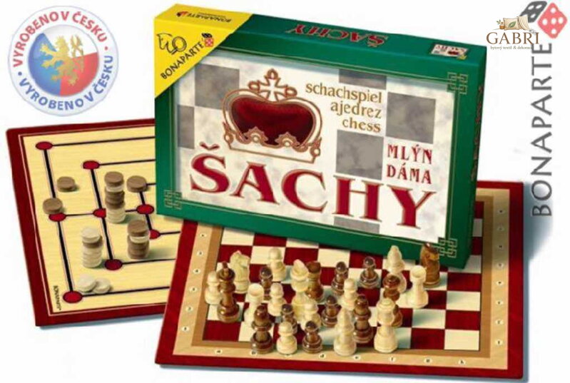 BONAPARTE Šachy, Dáma, Mlýn hra 4644 *SPOLEČENSKÉ HRY*