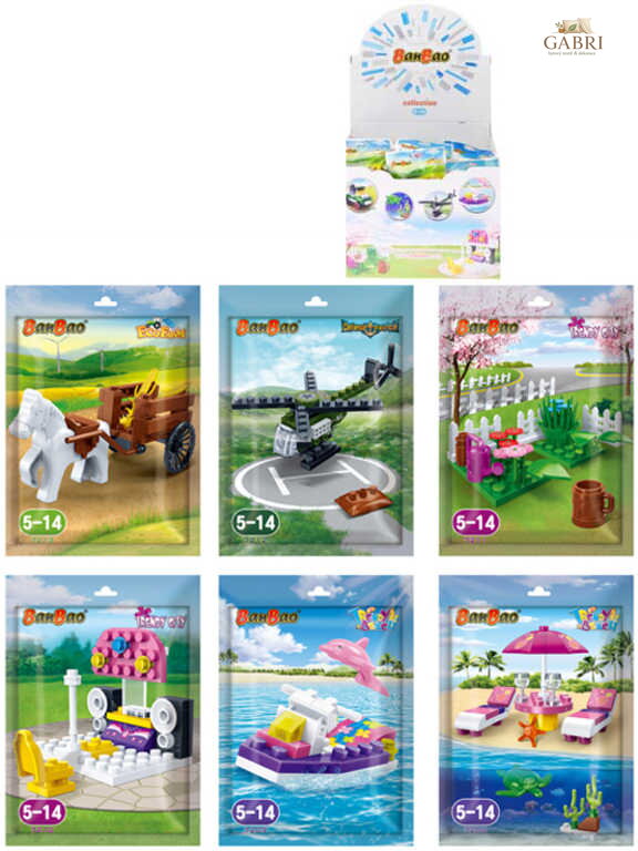 Stavebnice BanBao Gift sada kostek 12 druhů v sáčku plast