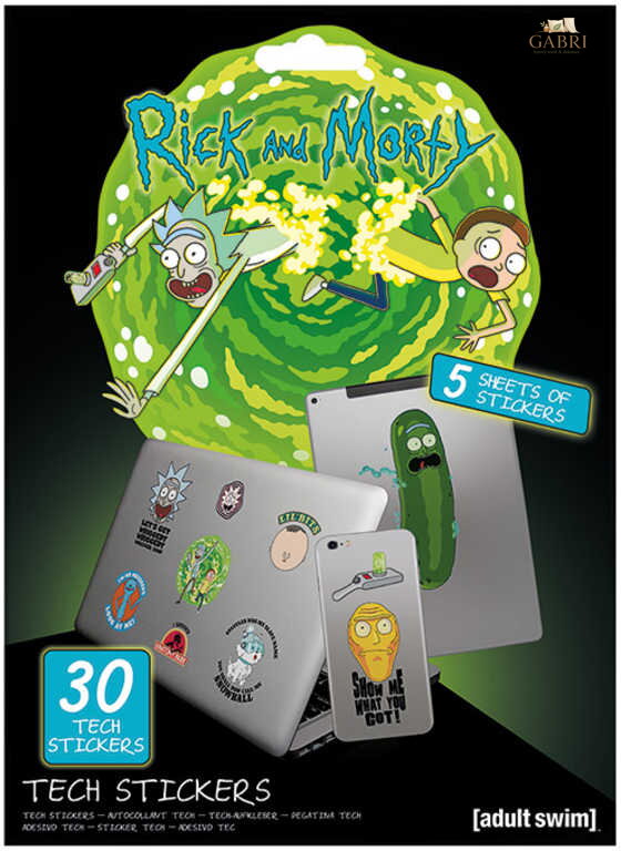 Samolepky technické Rick a Morty set 5 listů 30ks