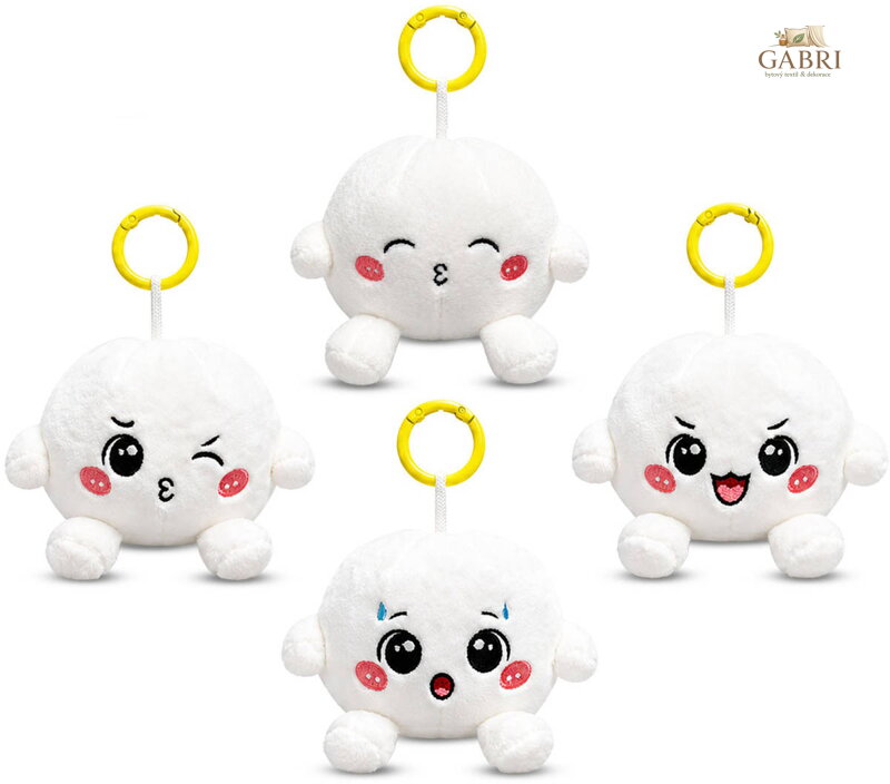PLYŠ Knedlíček Kawaii Bao 8cm Plush Friends přívěšek na klíče 4 druhy