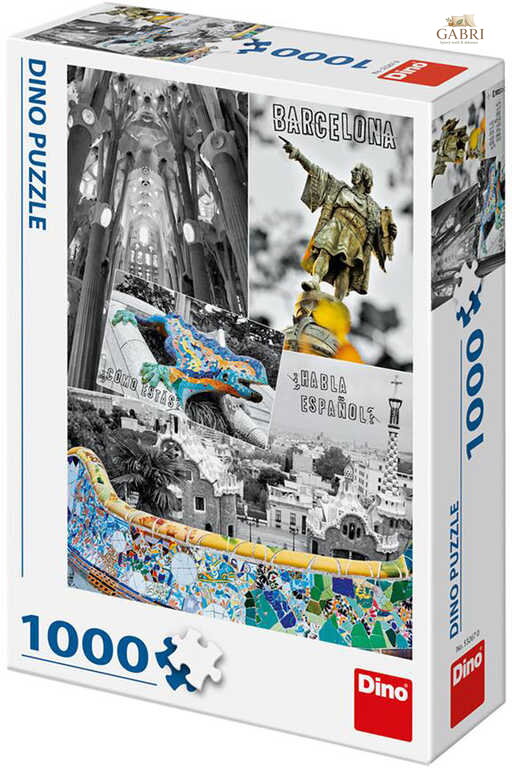 DINO Puzzle1000 dílků Barcelona Španělsko foto koláž 47x66cm skládačka