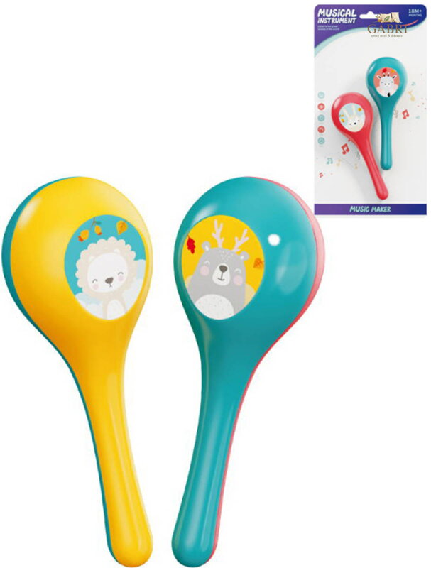 Rumba koule barevné set 2ks zvířátka plast *HUDEBNÍ NÁSTROJE*