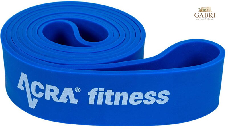 ACRA Posilovací fitness odporová guma 45mm modrá