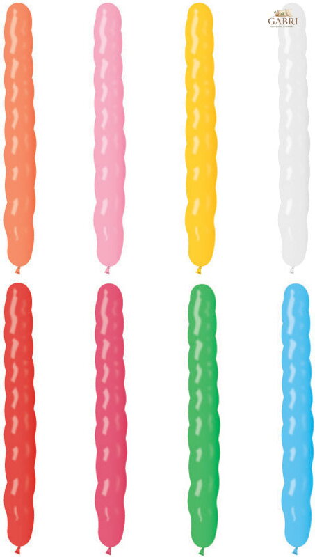 GEMAR Balónek party dlouhý spirála pastelové barvy 8/25cm housenka 8 barev AS1