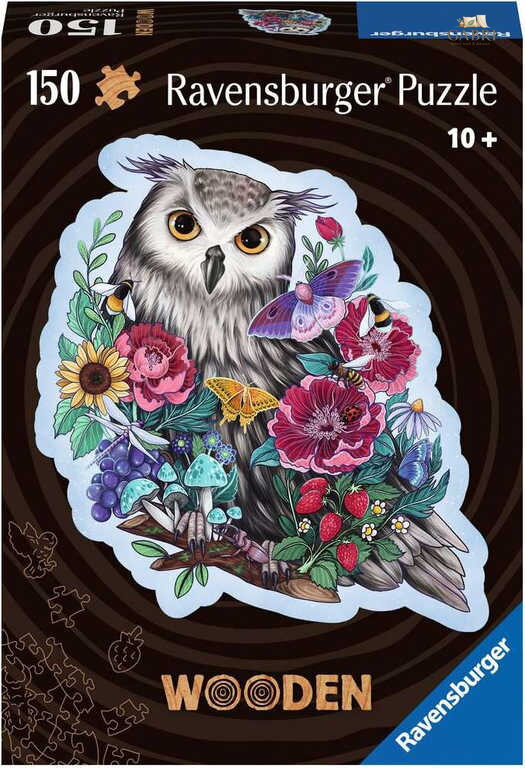 RAVENSBURGER DŘEVO Puzzle 150 dílků Tajemná sova 27x20cm skládačka