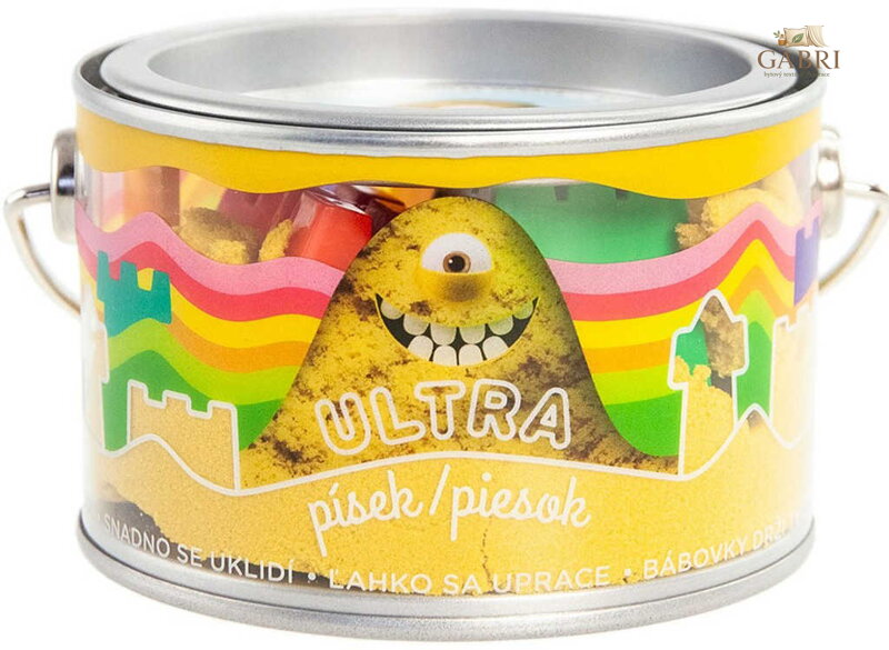 EP Line Ultra písek kinetický magický 200g žlutý set s formičkami v plechovce