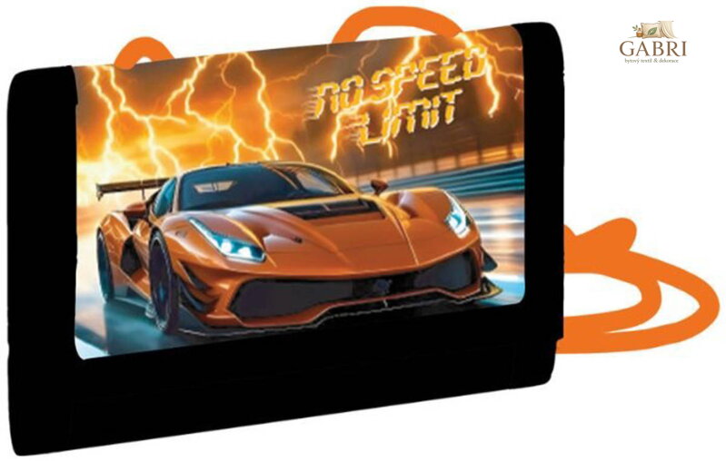 Peněženka dětská auto rozkládací textilní na suchý zip