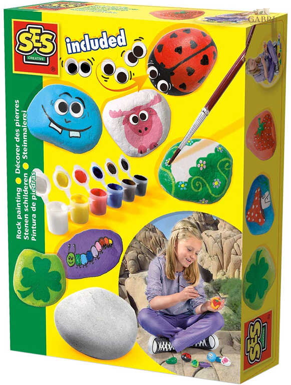 SES CREATIVE Malování na kamínky kreativní set pro dívky v krabici