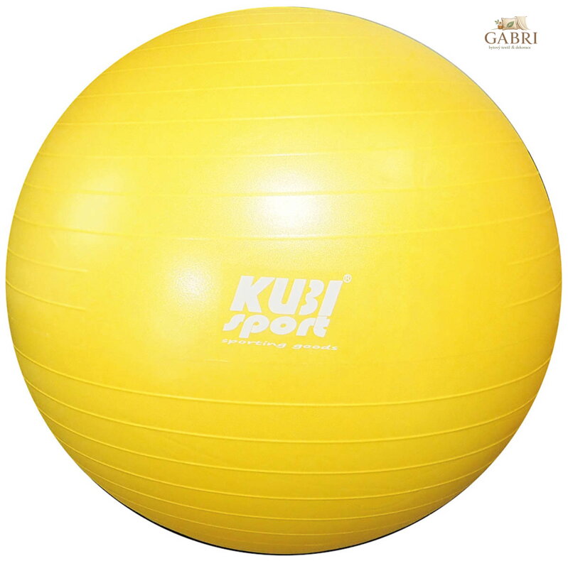 KUBISPORT Míč gymnastický žlutý 85cm fitness balon rehabilitační do 150kg