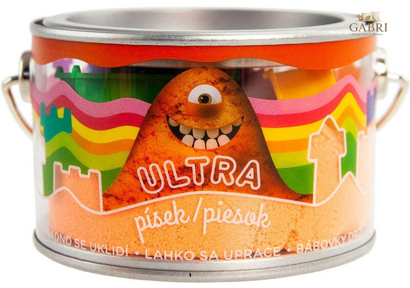 EP Line Ultra písek kinetický magický 200g oranžový set s formičkami v plechovce