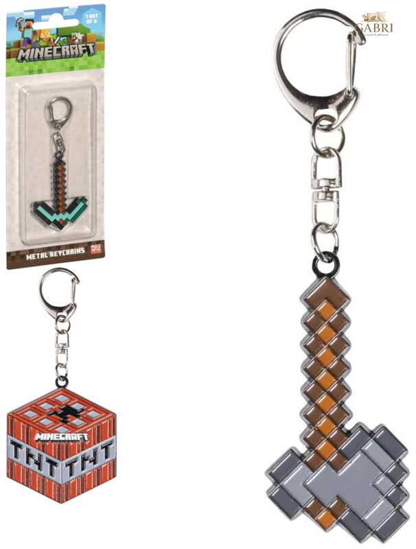 Minecraft kovový přívěšek na klíče dětská klíčenka 6 druhů