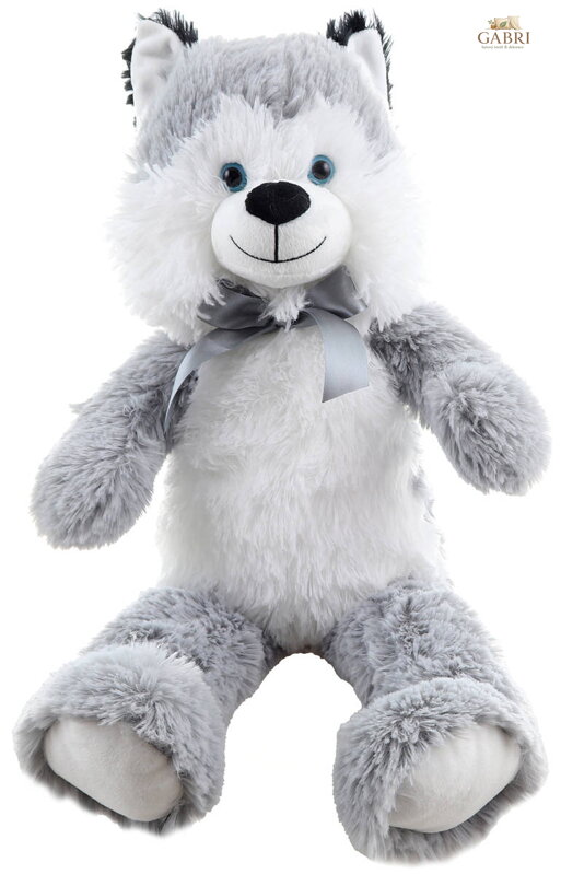PLYŠ Pes Husky 55cm s mašlí *PLYŠOVÉ HRAČKY*