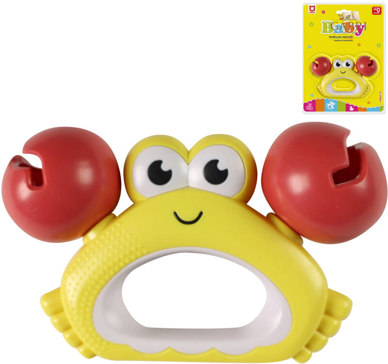 Chrastítko krab baby zvířátko plastové pro miminko