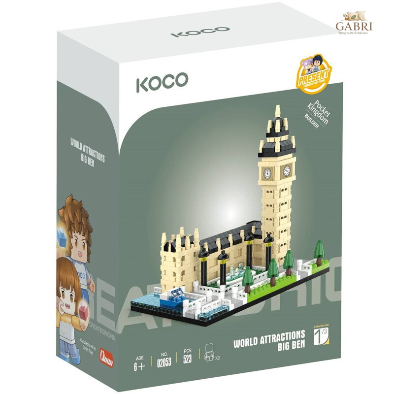 KOCO Stavebnice mini Big Ben 523 dílků + 2 figurky plast v krabici