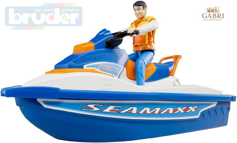 BRUDER 63150 Set vodní skútr člun motorový s figurkou 1:16 plast