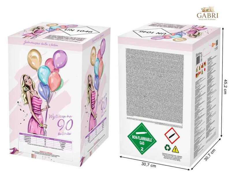 HELIUM na 90 balónků (o průměru 23 cm)