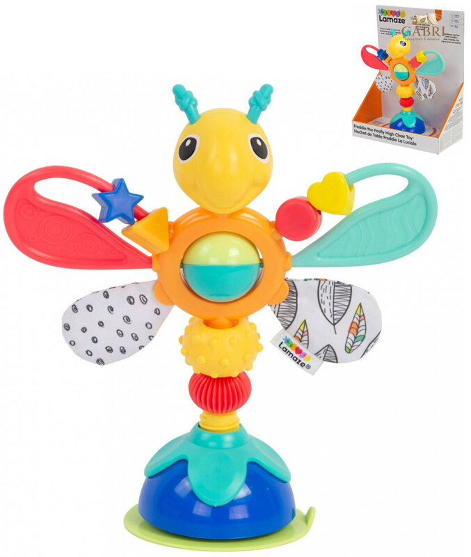 LAMAZE Baby světluška Freddie s přísavkou ke stolování pro miminko