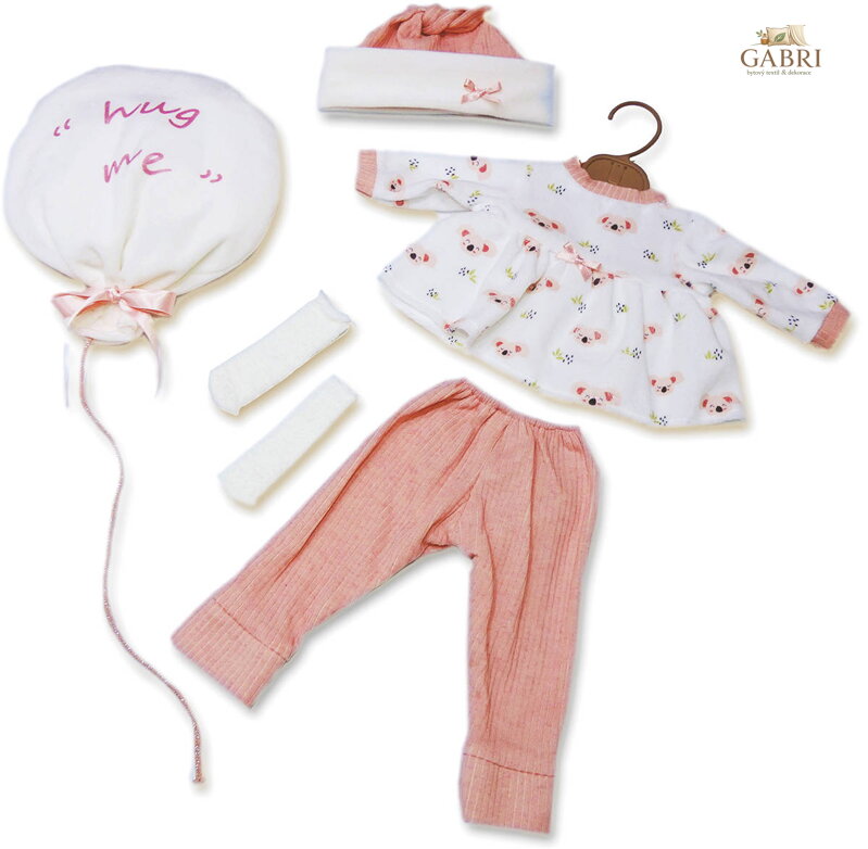 LLORENS Oblečení pro panenku miminko New Born 40-42cm s polštářkem M740-96