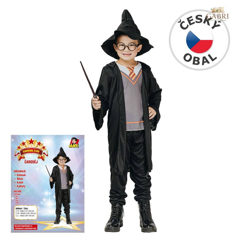 KARNEVAL Šaty kouzelník vel. M (120-130cm) 5-9 let *KOSTÝM*